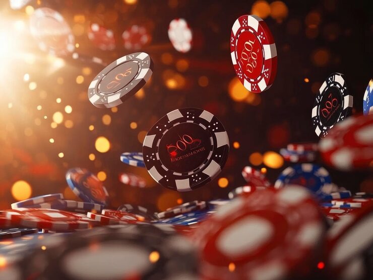 Multi-camera live dealer studio showing dealer, table, card shoe, and player interaction interface
